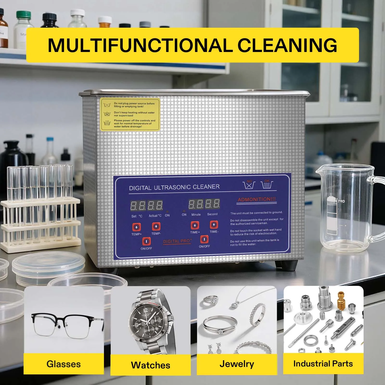 Industrial Ultrasonic Cleaner 30L Heater - Nettoyeur industriel à ultrasons SIHAO, modèle